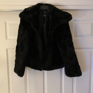 Forever 21 black faux fur coat